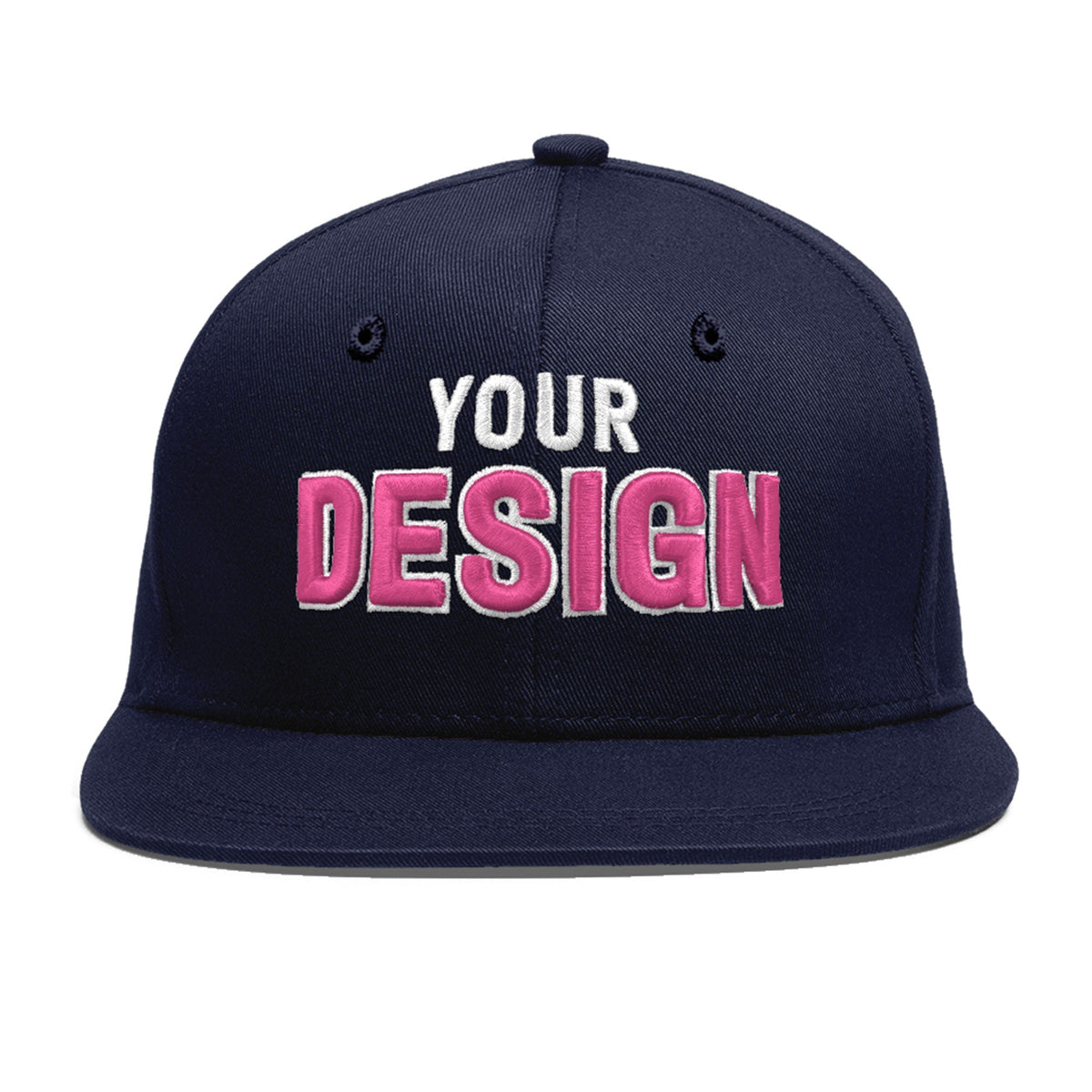 Custom Navy 3D Puff Embroidery Flat Embroidery Casual Sport Baseball Cap
