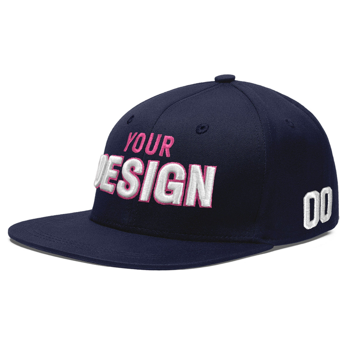 Custom Navy 3D Puff Embroidery Flat Embroidery Casual Sport Baseball Cap