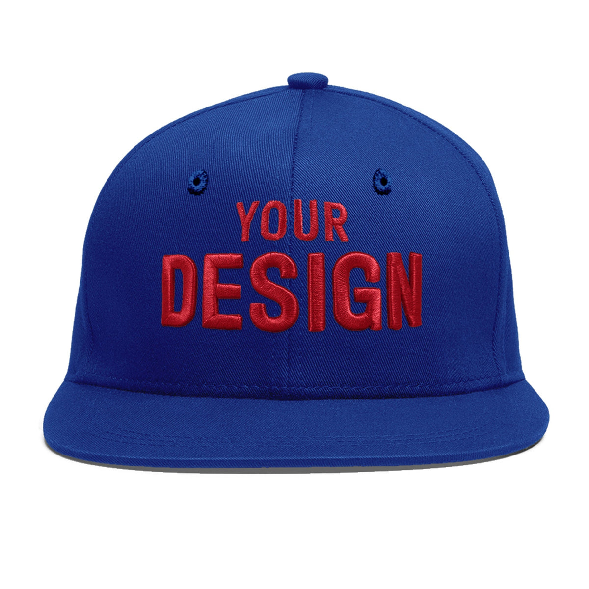 Custom Royal 3D Puff Embroidery Flat Embroidery Casual Sport Baseball Cap