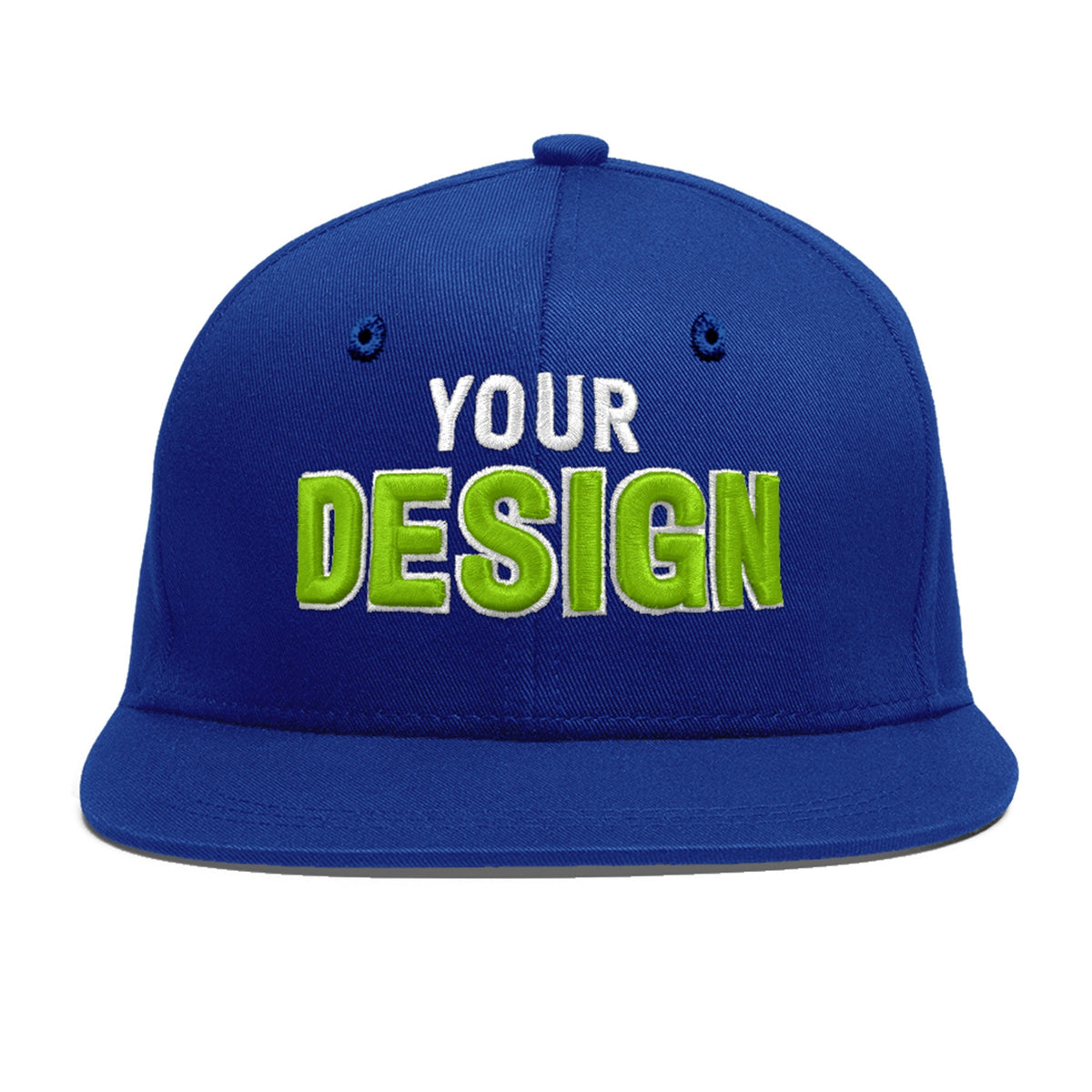 Custom Royal 3D Puff Embroidery Flat Embroidery Casual Sport Baseball Cap