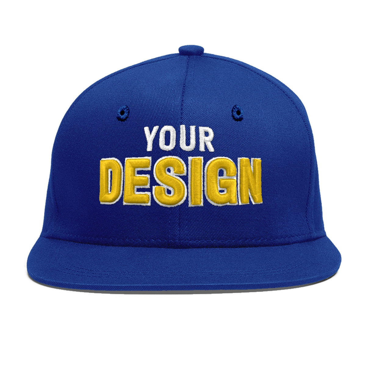 Custom Royal 3D Puff Embroidery Flat Embroidery Casual Sport Baseball Cap