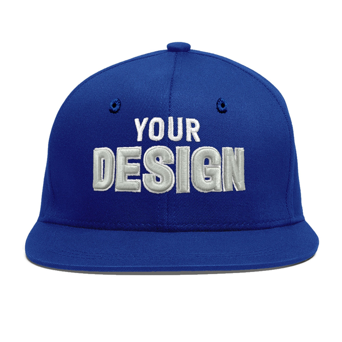 Custom Royal 3D Puff Embroidery Flat Embroidery Casual Sport Baseball Cap