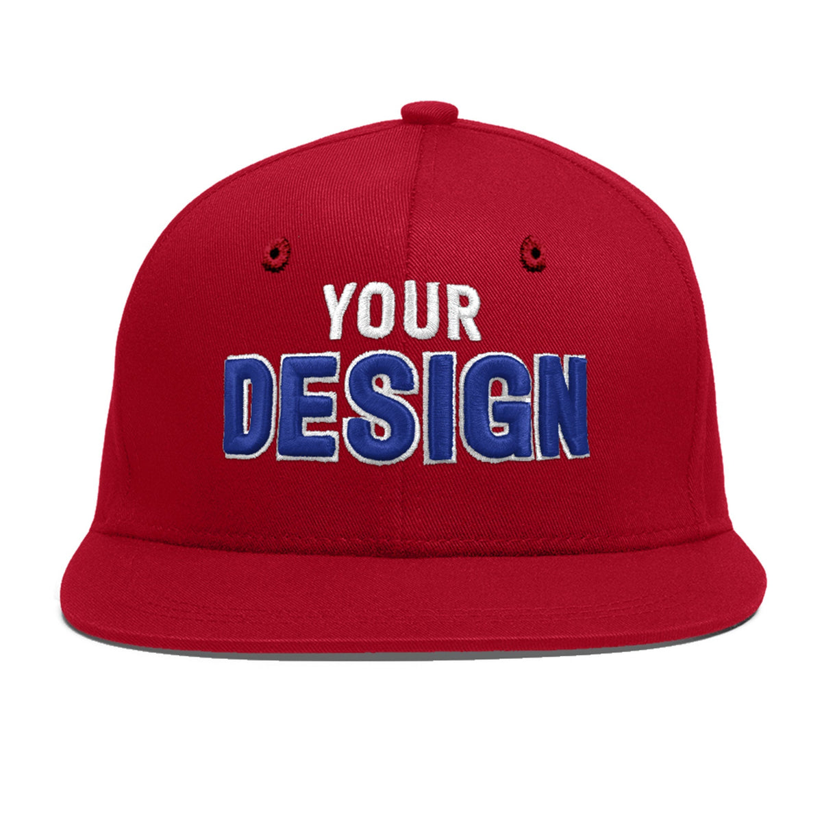 Custom Red 3D Puff Embroidery Flat Embroidery Casual Sport Baseball Cap