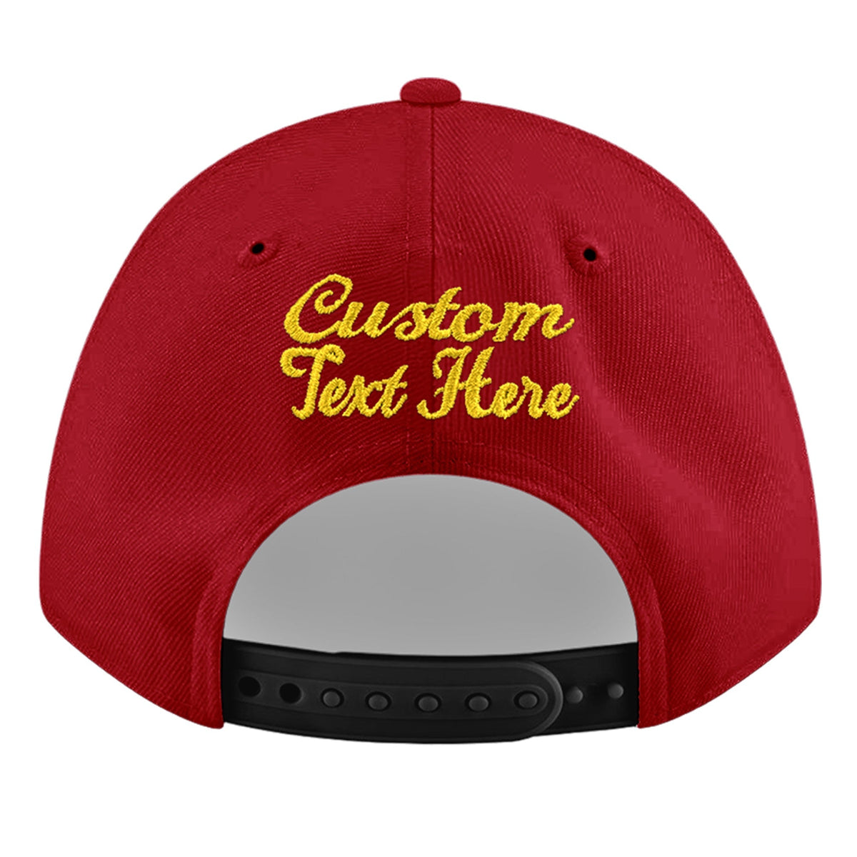 Custom Red 3D Puff Embroidery Flat Embroidery Casual Sport Baseball Cap