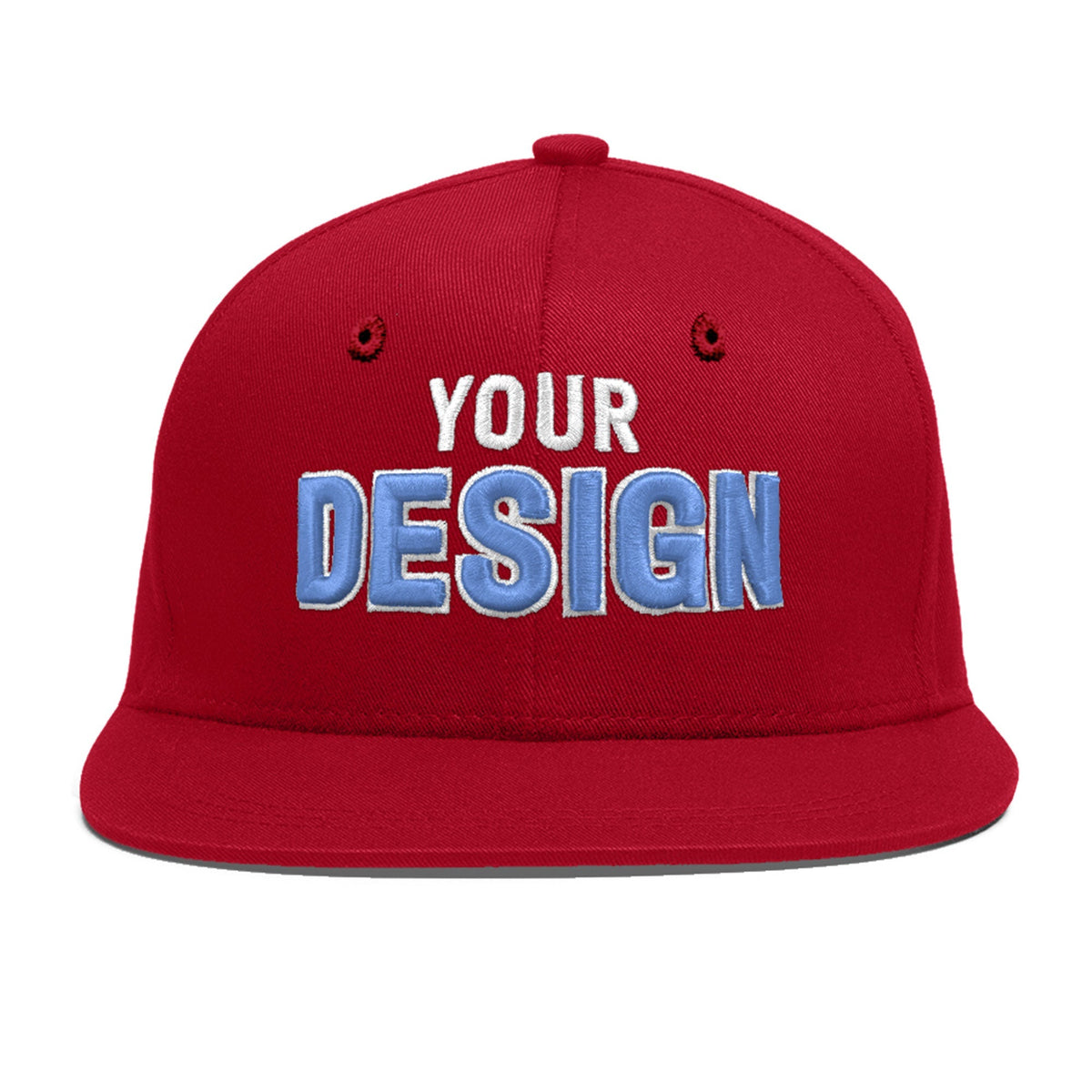 Custom Red 3D Puff Embroidery Flat Embroidery Casual Sport Baseball Cap