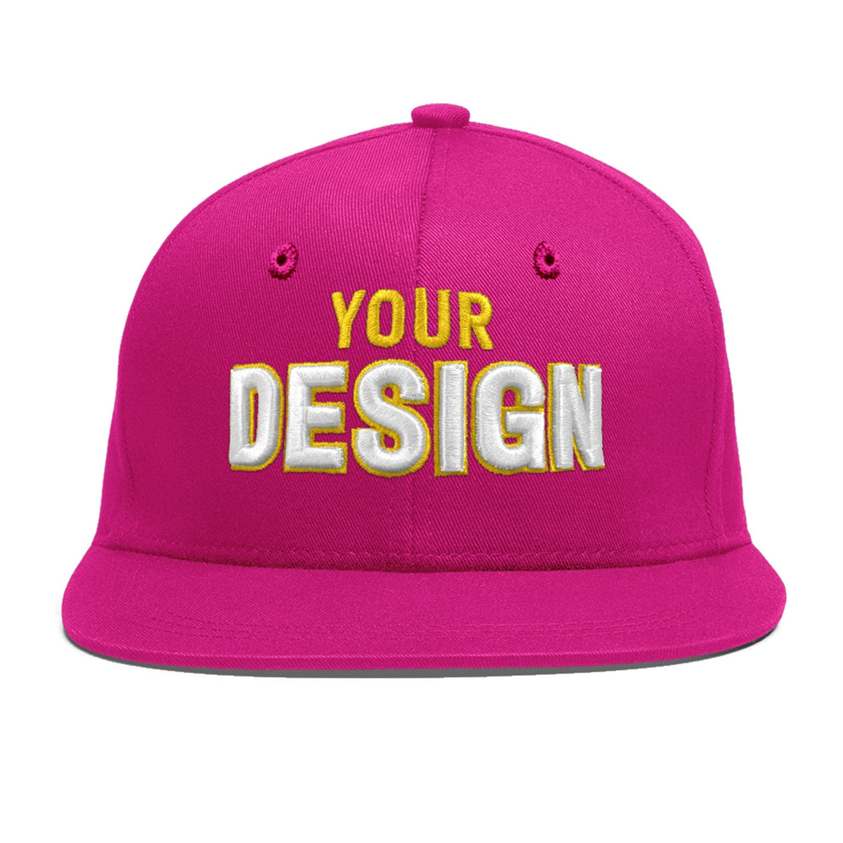 Custom Rose Red 3D Puff Embroidery Flat Embroidery Casual Sport Baseball Cap