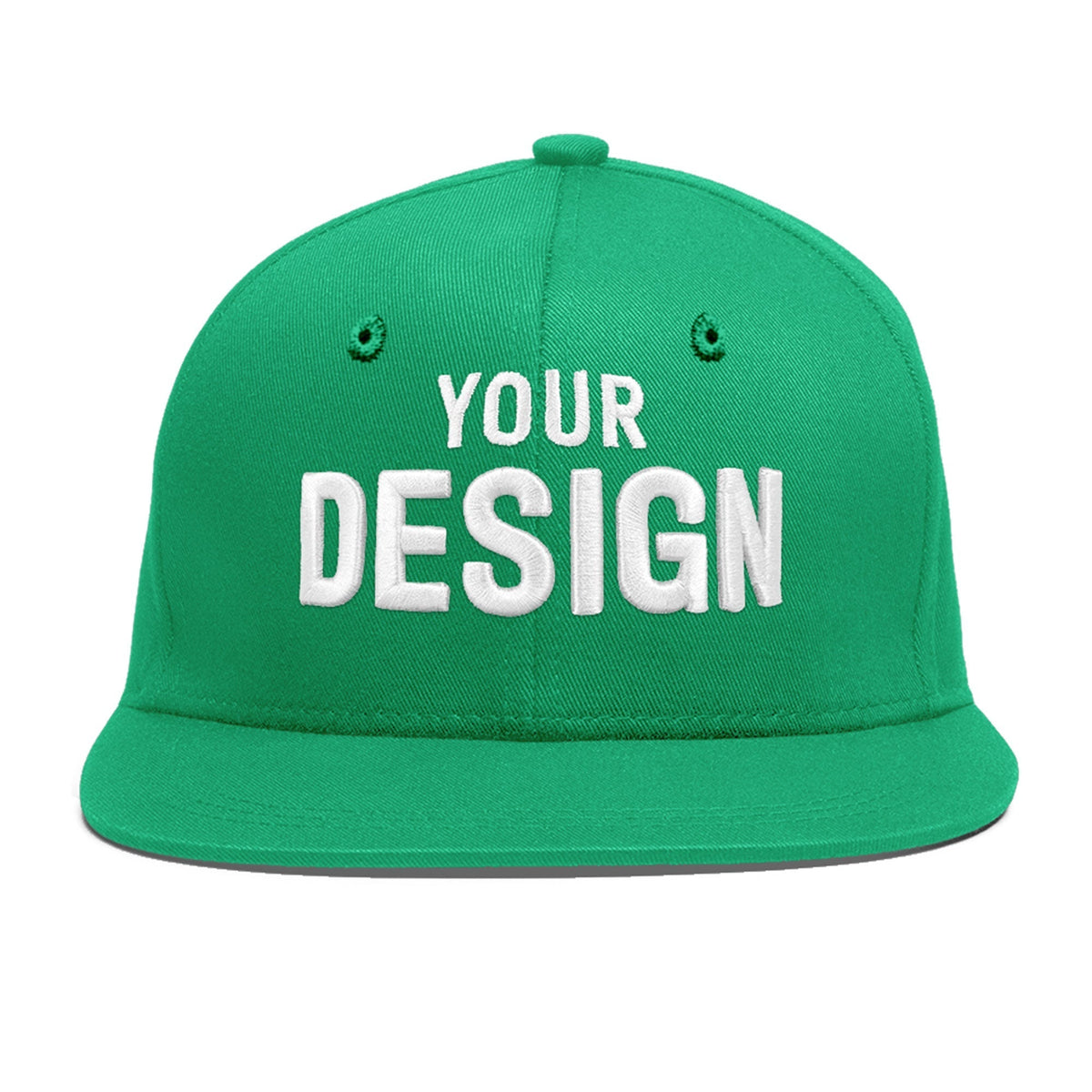 Custom Aqua 3D Puff Embroidery Flat Embroidery Casual Sport Baseball Cap