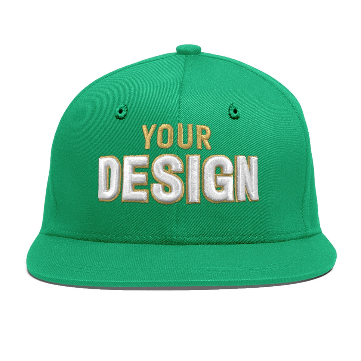 Custom Aqua 3D Puff Embroidery Flat Embroidery Casual Sport Baseball Cap
