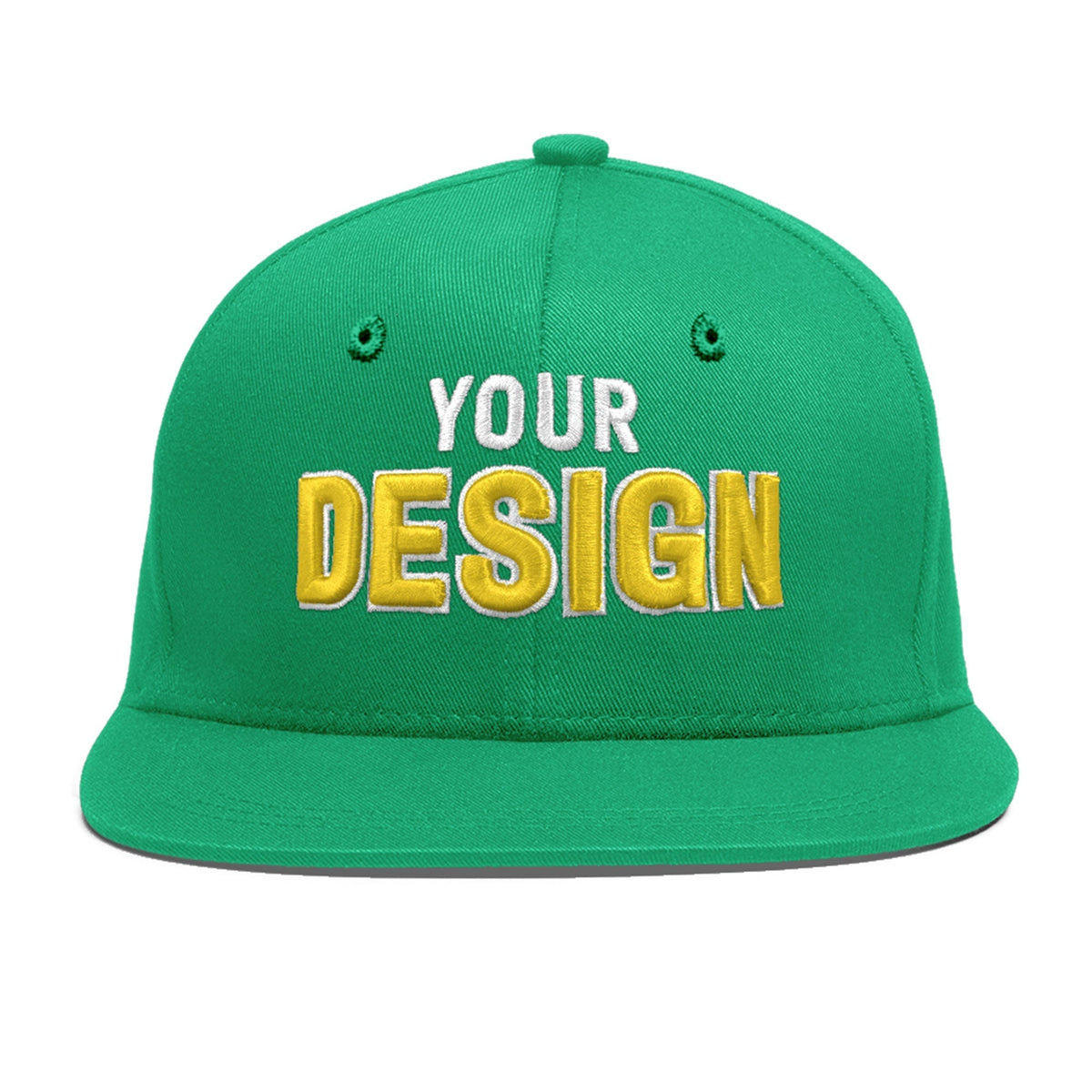 Custom Aqua 3D Puff Embroidery Flat Embroidery Casual Sport Baseball Cap
