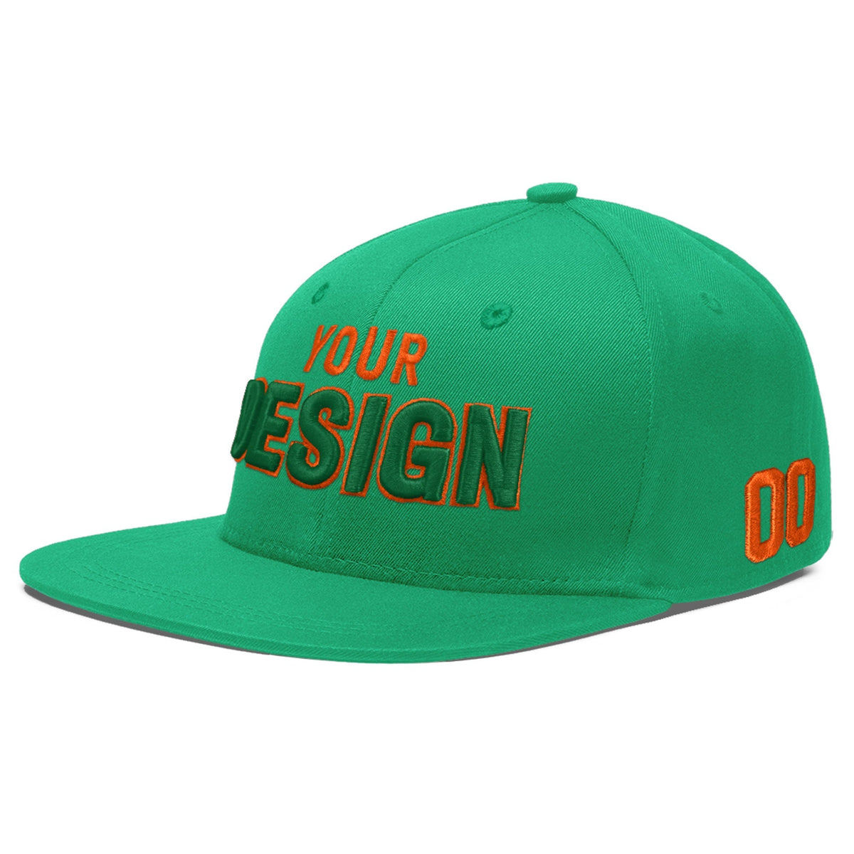Custom Aqua 3D Puff Embroidery Flat Embroidery Casual Sport Baseball Cap