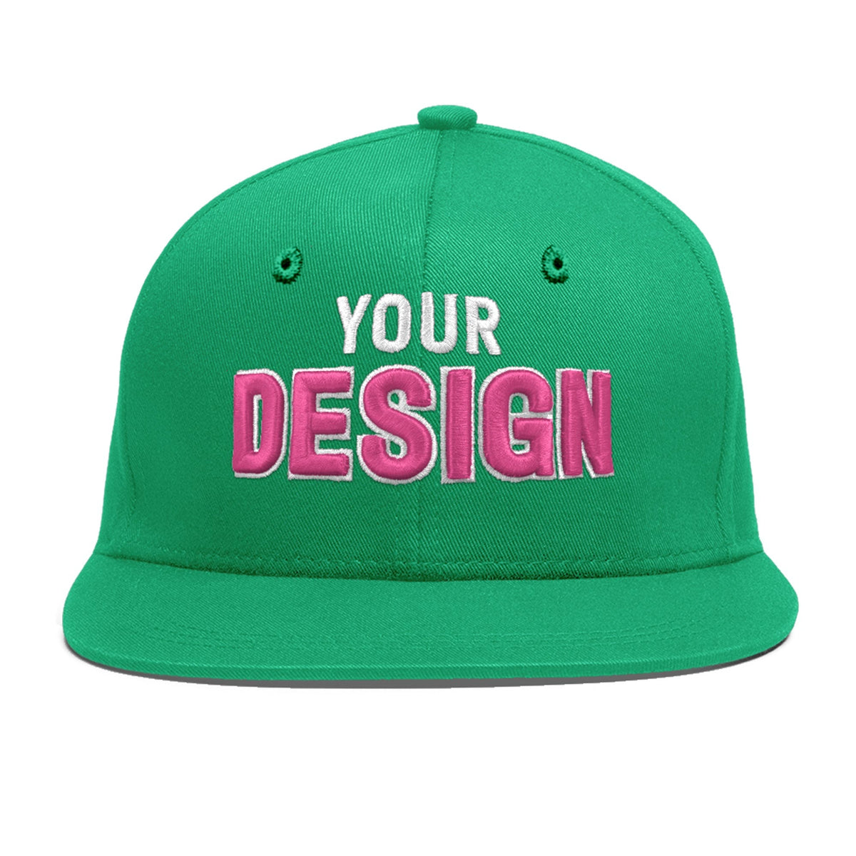 Custom Aqua 3D Puff Embroidery Flat Embroidery Casual Sport Baseball Cap