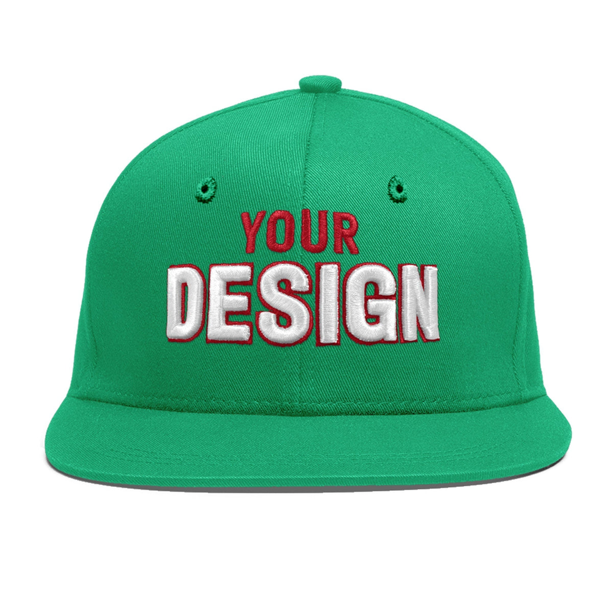 Custom Aqua 3D Puff Embroidery Flat Embroidery Casual Sport Baseball Cap