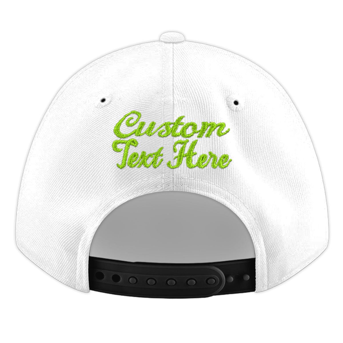 Custom White 3D Puff Embroidery Flat Embroidery Casual Sport Baseball Cap