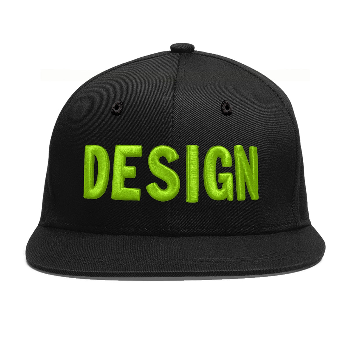 Custom Black 3D Puff Embroidery Flat Embroidery Casual Sport Baseball Cap