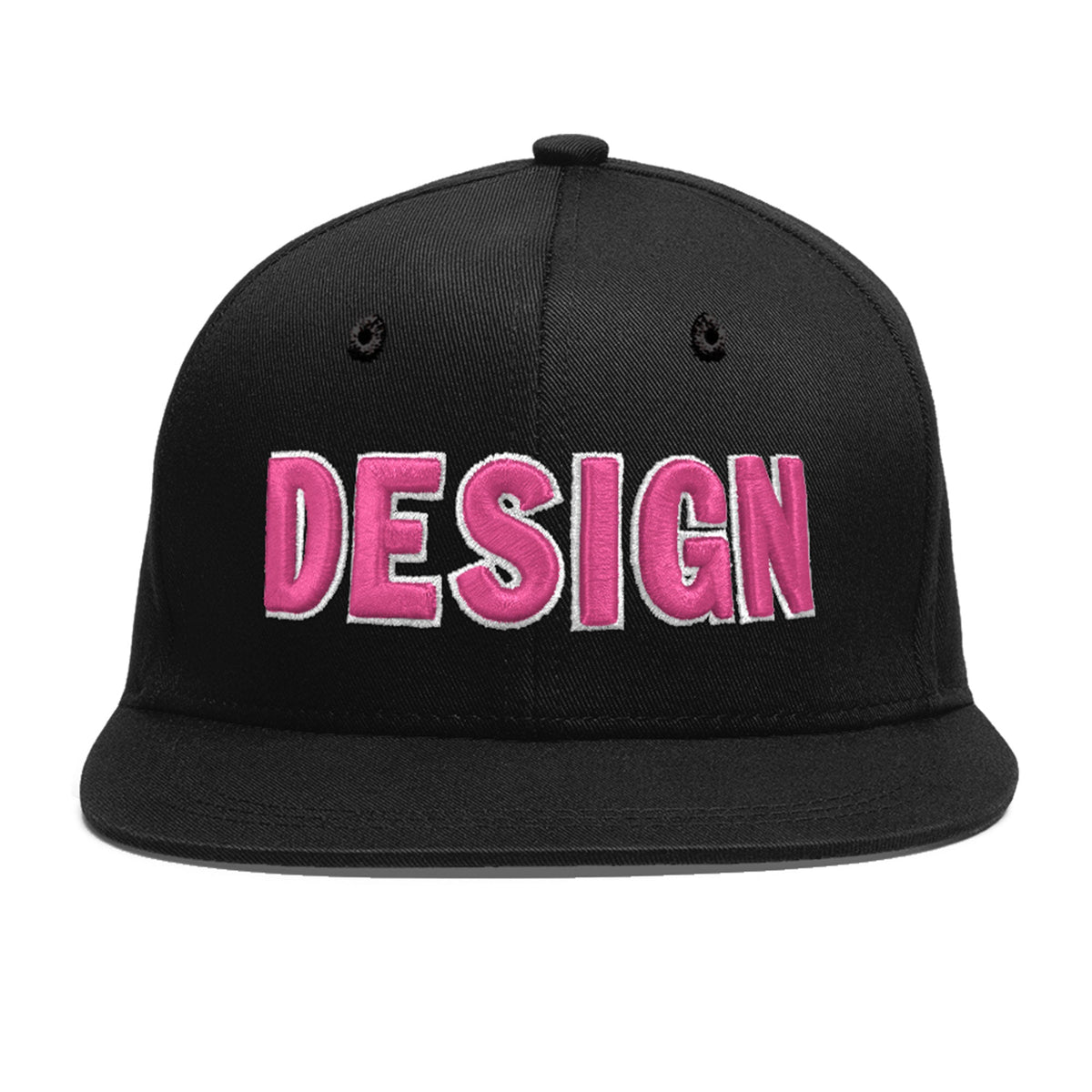 Custom Black 3D Puff Embroidery Flat Embroidery Casual Sport Baseball Cap