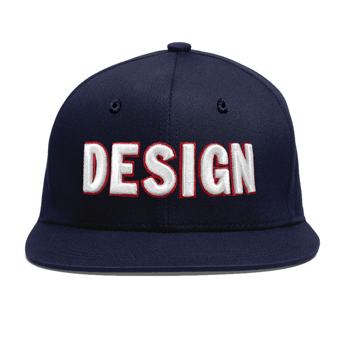 Custom Navy 3D Puff Embroidery Flat Embroidery Casual Sport Baseball Cap