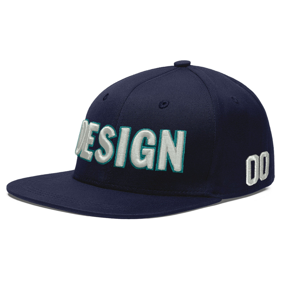 Custom Navy 3D Puff Embroidery Flat Embroidery Casual Sport Baseball Cap