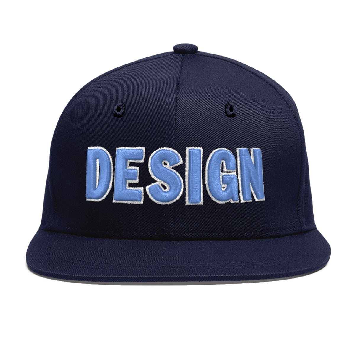 Custom Navy 3D Puff Embroidery Flat Embroidery Casual Sport Baseball Cap