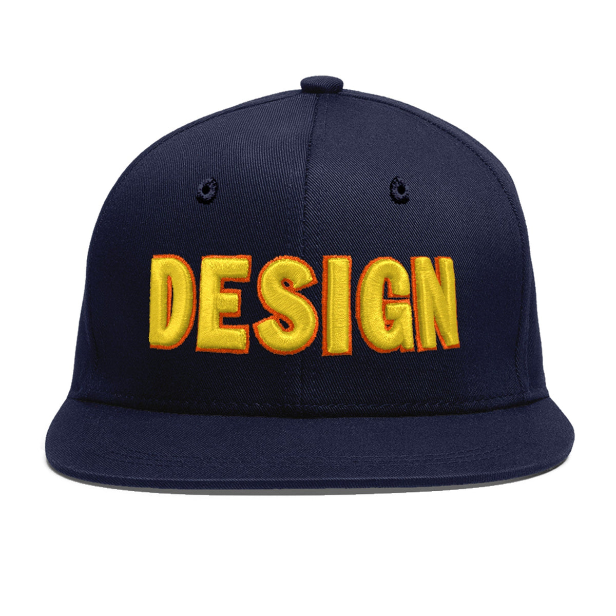 Custom Navy 3D Puff Embroidery Flat Embroidery Casual Sport Baseball Cap