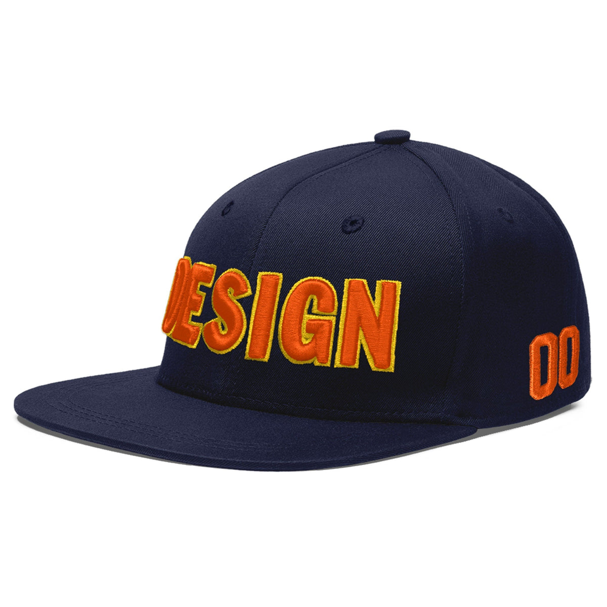 Custom Navy 3D Puff Embroidery Flat Embroidery Casual Sport Baseball Cap