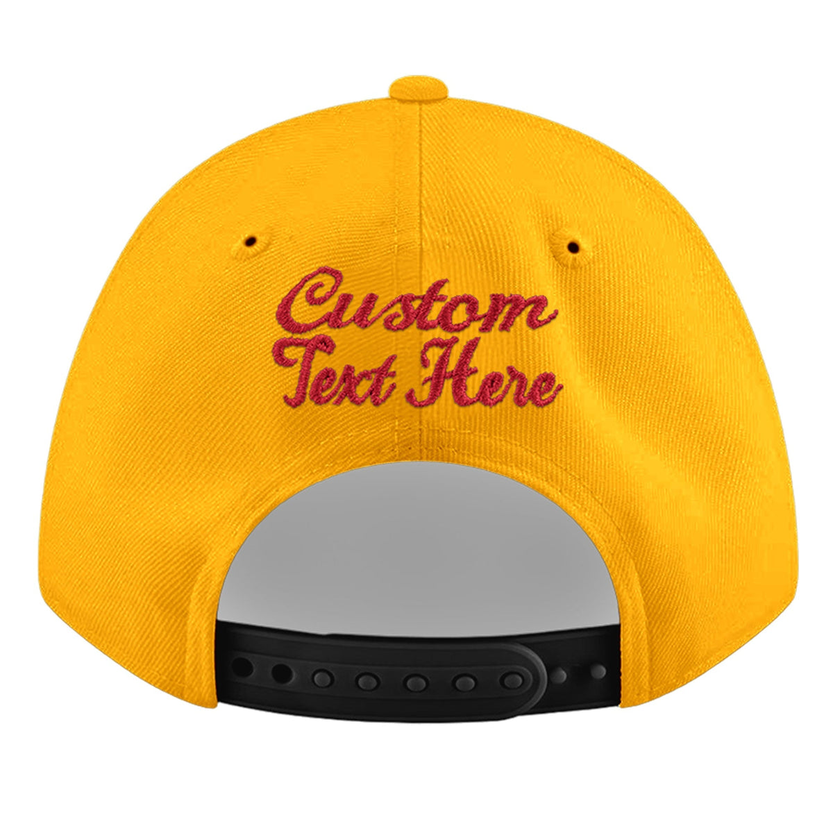 Custom Yellow 3D Puff Embroidery Flat Embroidery Casual Sport Baseball Cap