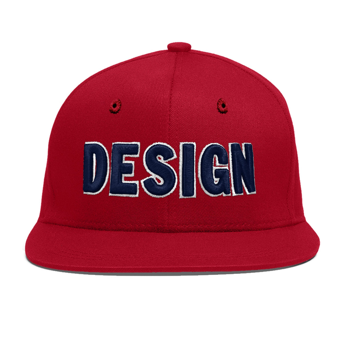 Custom Red 3D Puff Embroidery Flat Embroidery Casual Sport Baseball Cap