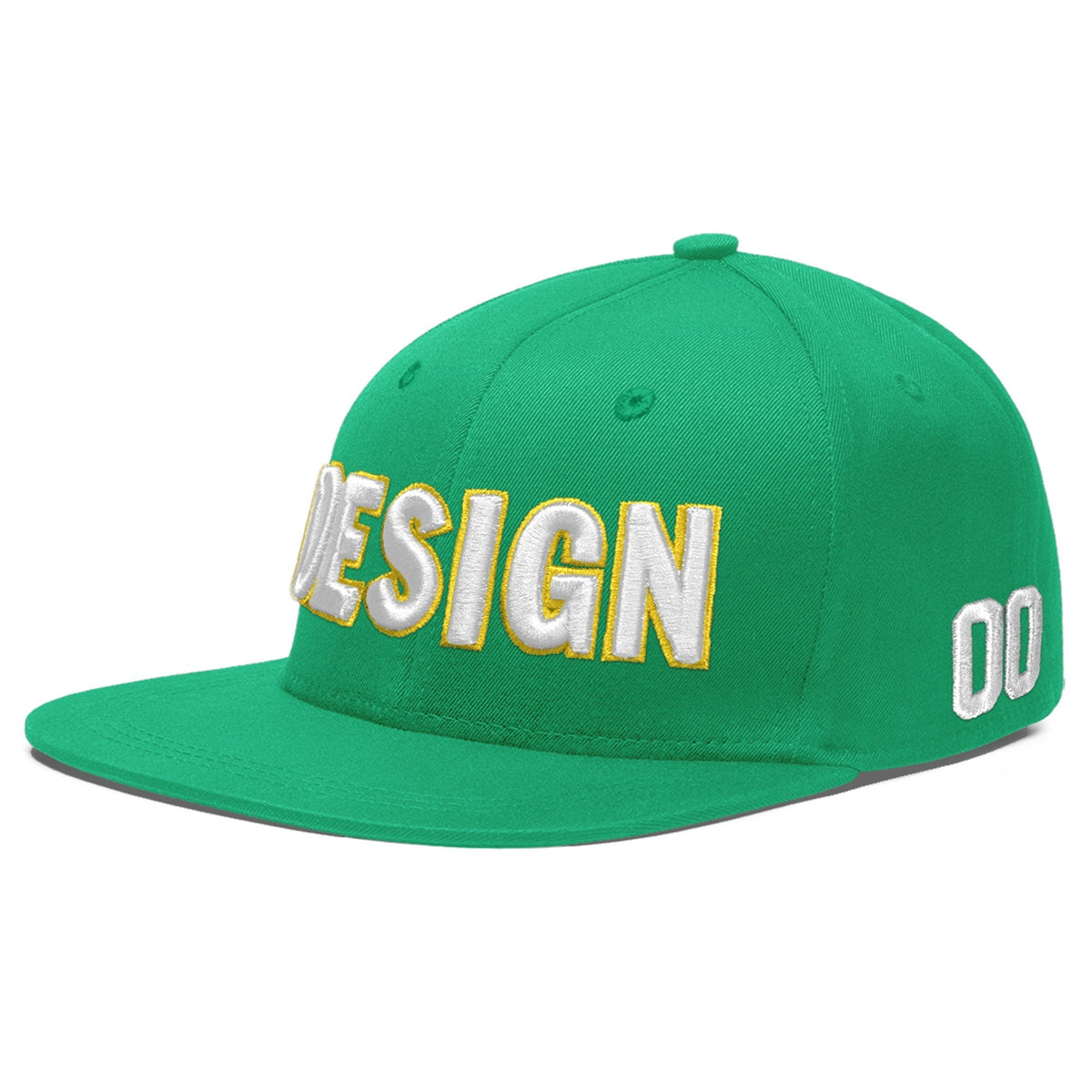 Custom Aqua 3D Puff Embroidery Flat Embroidery Casual Sport Baseball Cap