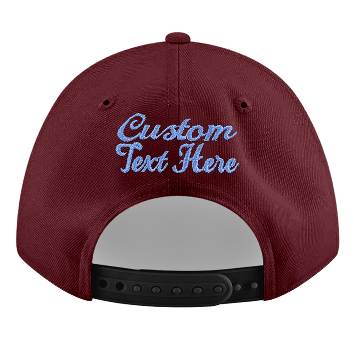 Custom Maroon 3D Puff Embroidery Flat Embroidery Casual Sport Baseball Cap