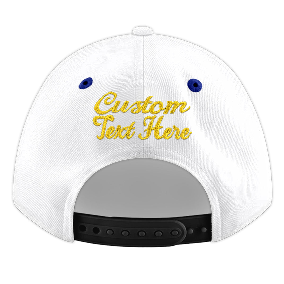 Custom White Royal Blue 23D Puff Embroidery Flat Embroidery Casual Sport Baseball Cap