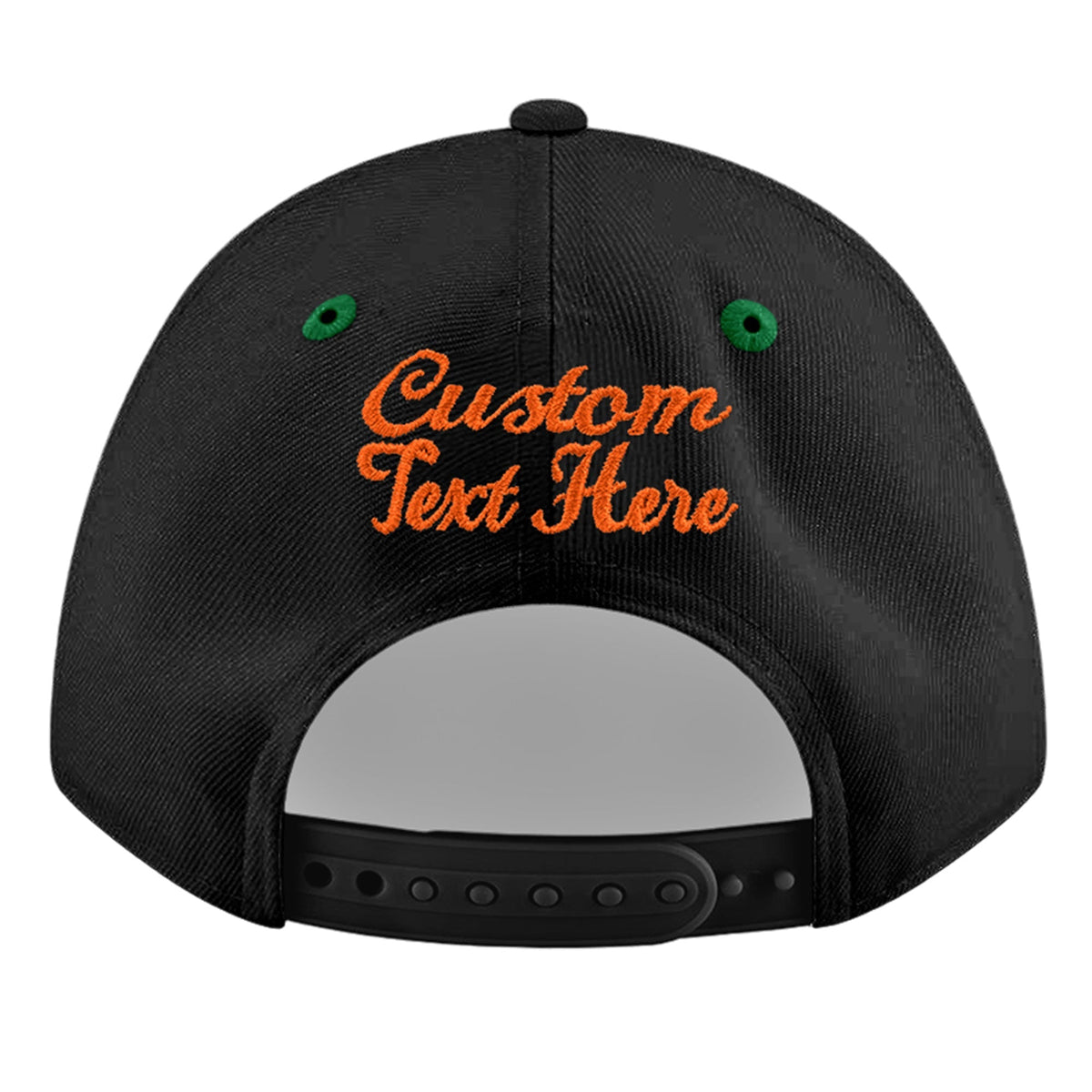 Custom Black Kelly Green 3D Puff Embroidery Flat Embroidery Casual Sport Baseball Cap