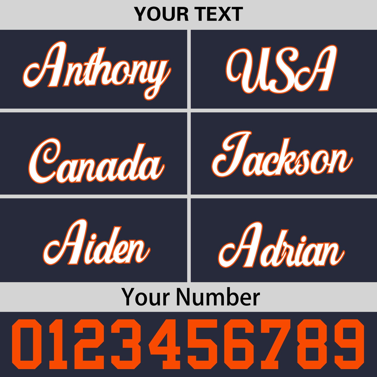 Custom Navy Orange 3D Puff Embroidery Flat Embroidery Casual Sport Baseball Cap