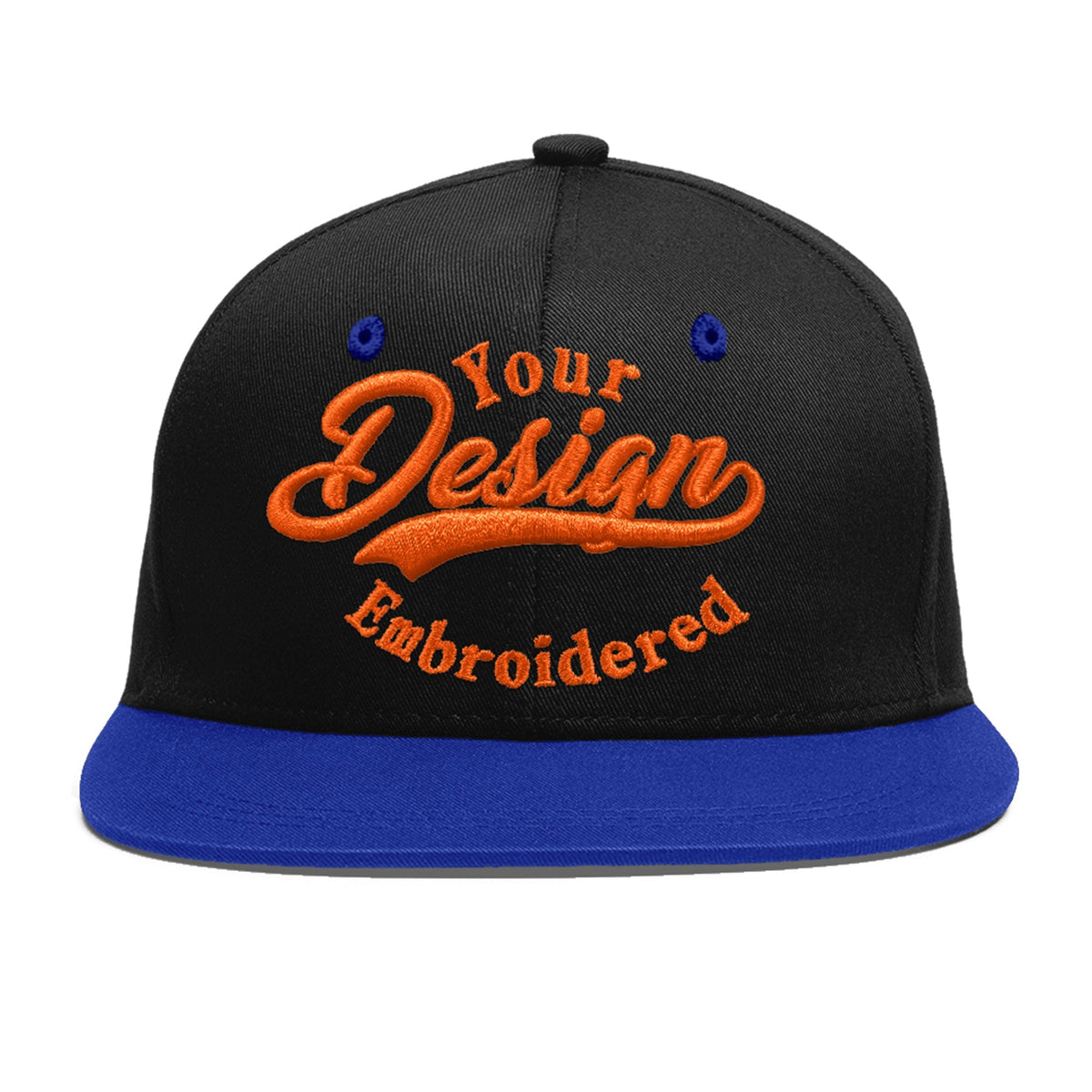 Custom Black Royal Blue 3D Puff Embroidery Flat Embroidery Casual Sport Baseball Cap