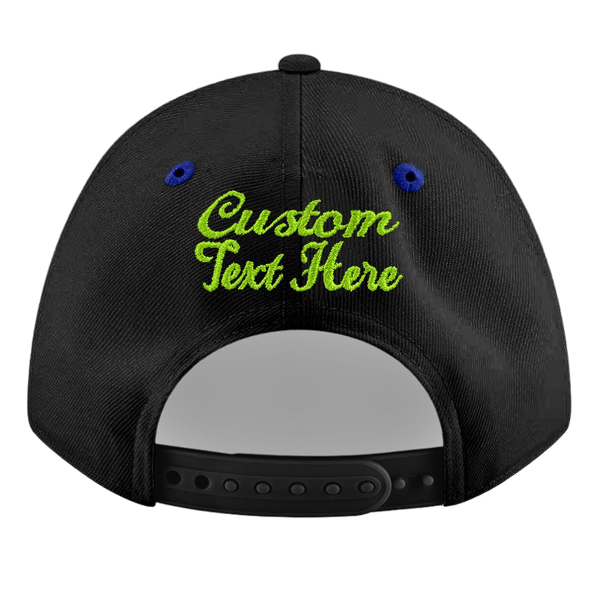 Custom Black Royal Blue 3D Puff Embroidery Flat Embroidery Casual Sport Baseball Cap