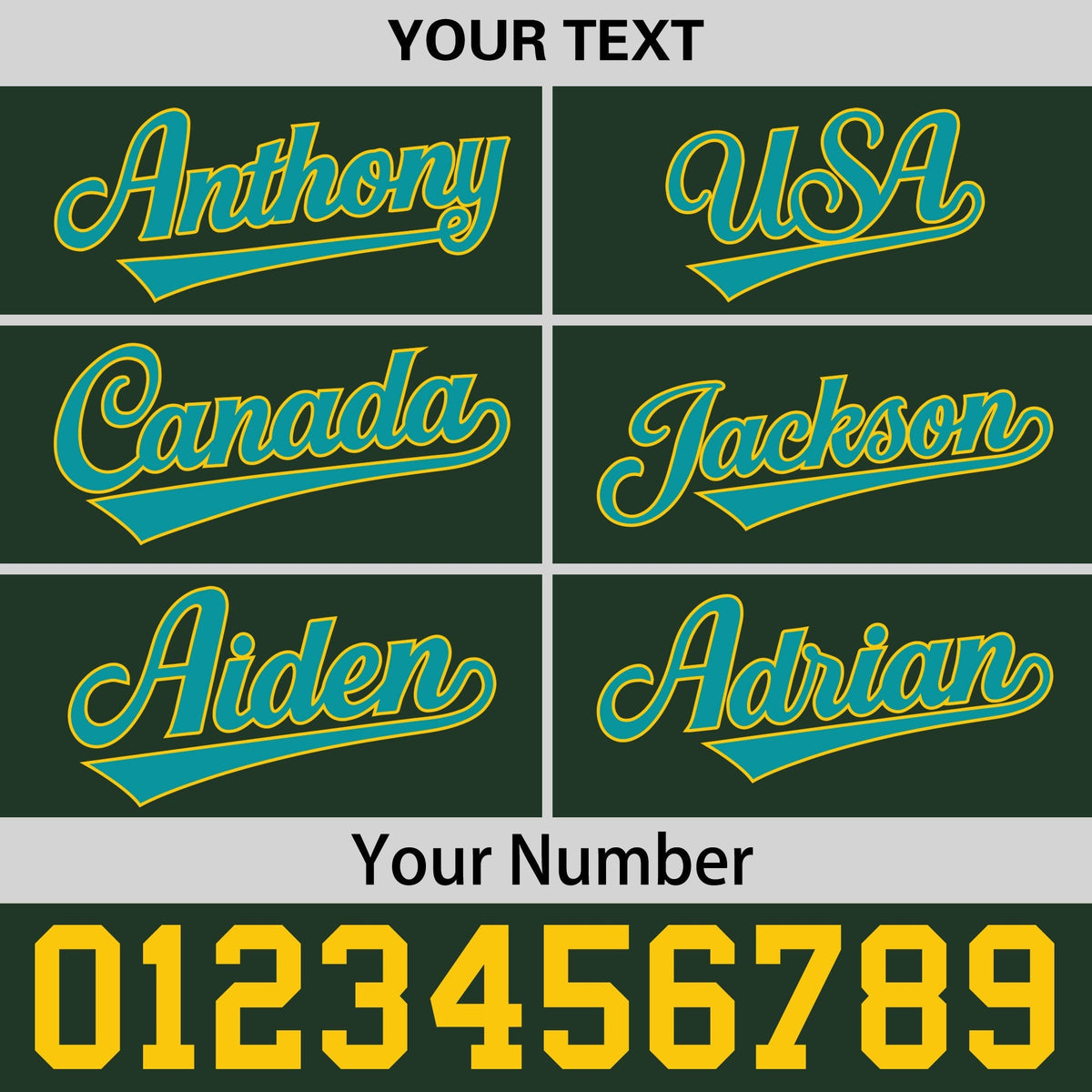 Custom Green Gold 3D Puff Embroidery Flat Embroidery Casual Sport Baseball Cap