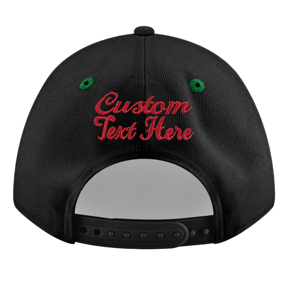 Custom Black Kelly Green 3D Puff Embroidery Flat Embroidery Casual Sport Baseball Cap