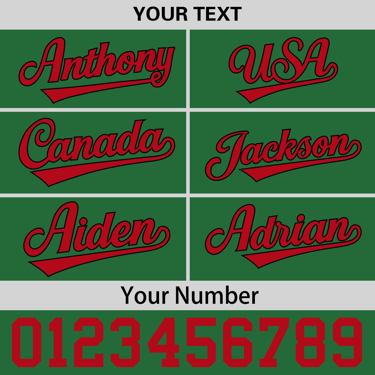 Custom Kelly Green Red 3D Puff Embroidery Flat Embroidery Casual Sport Baseball Cap