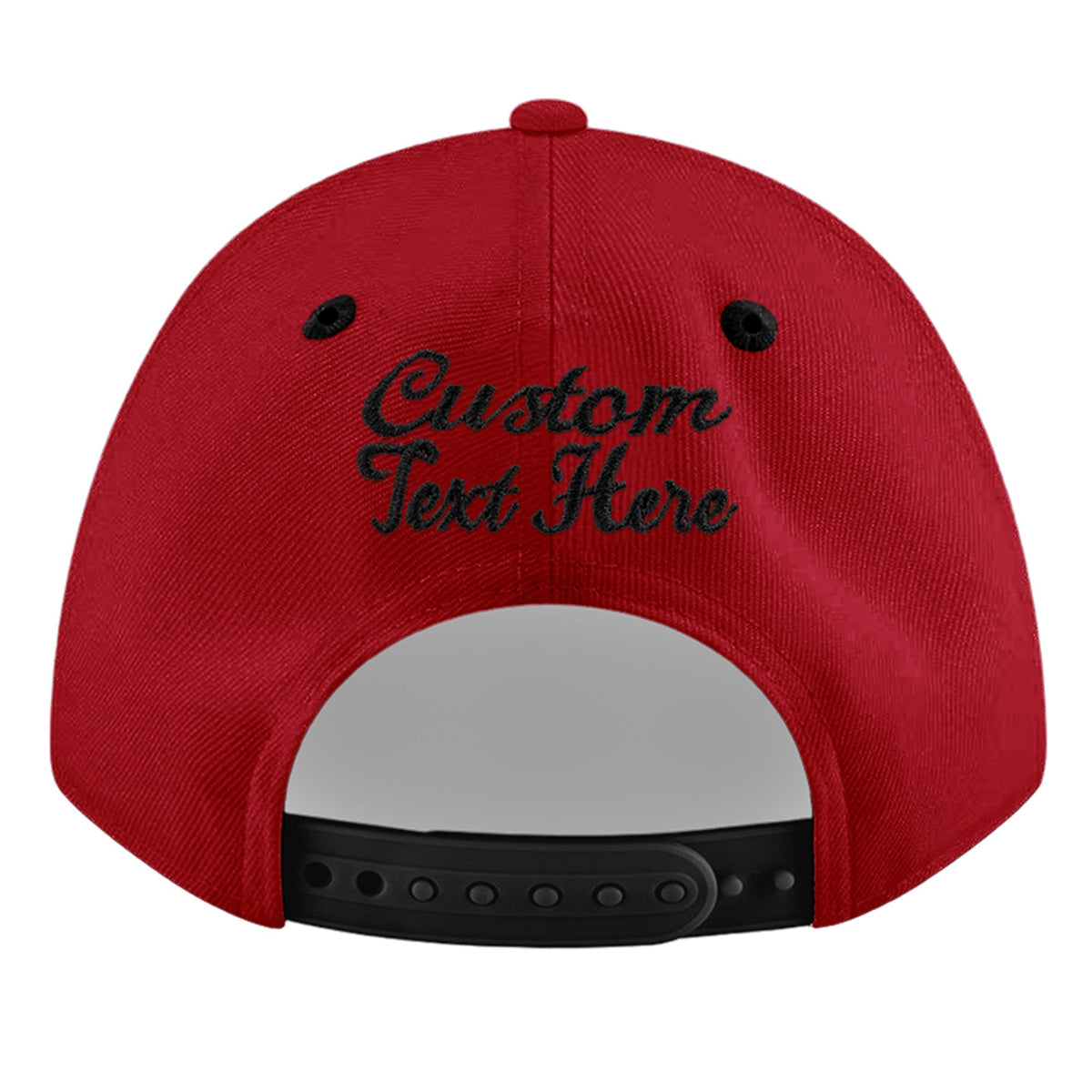 Custom Red Black 3D Puff Embroidery Flat Embroidery Casual Sport Baseball Cap