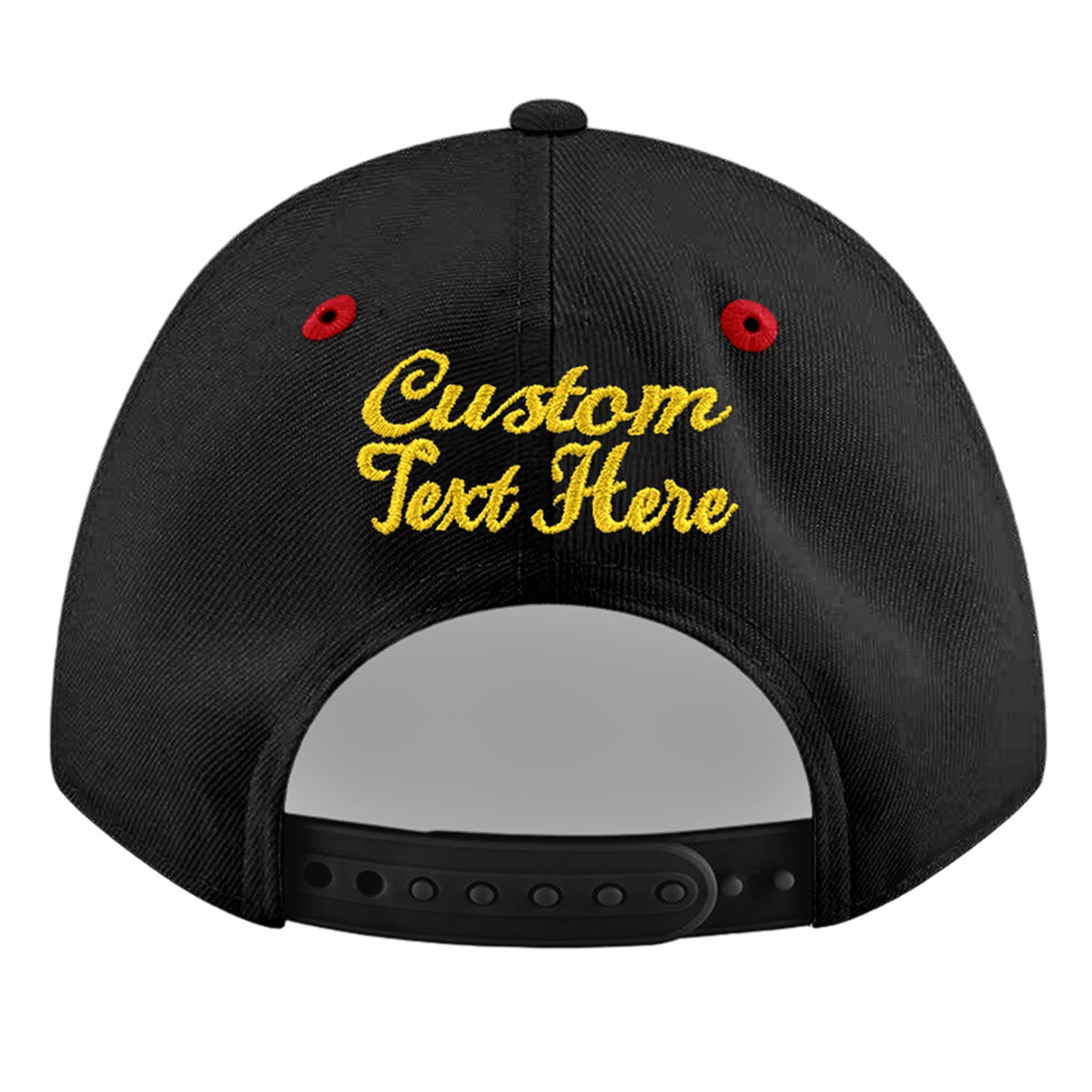 Custom Black Red 3D Puff Embroidery Flat Embroidery Casual Sport Baseball Cap