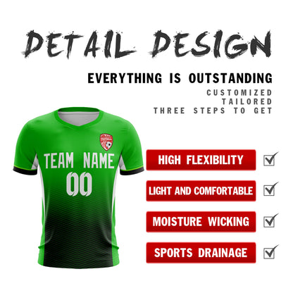 Custom Green Black-White Sport Soccer Tops Jersey
