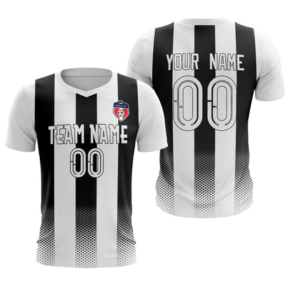 Custom White Black Sport Soccer Tops Jersey