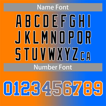 Custom Orange Powder Blue-Black Gradient Fashion Authentic Baseball Jersey