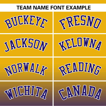 Custom Yellow Royal-White Gradient Fashion Authentic Pullover Pinstripe Baseball Jersey