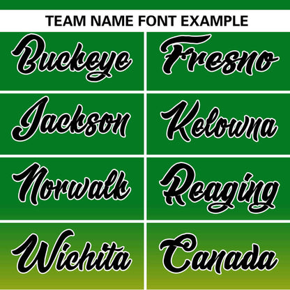 Custom Kelly Green Gold-Black Gradient Fashion Authentic Pullover Pinstripe Baseball Jersey