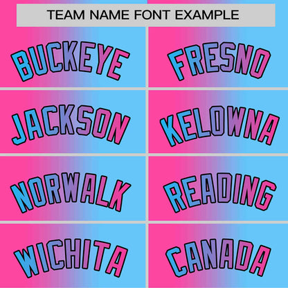 Custom Pink Blue-Black Gradient Fashion Authentic Baseball Jersey