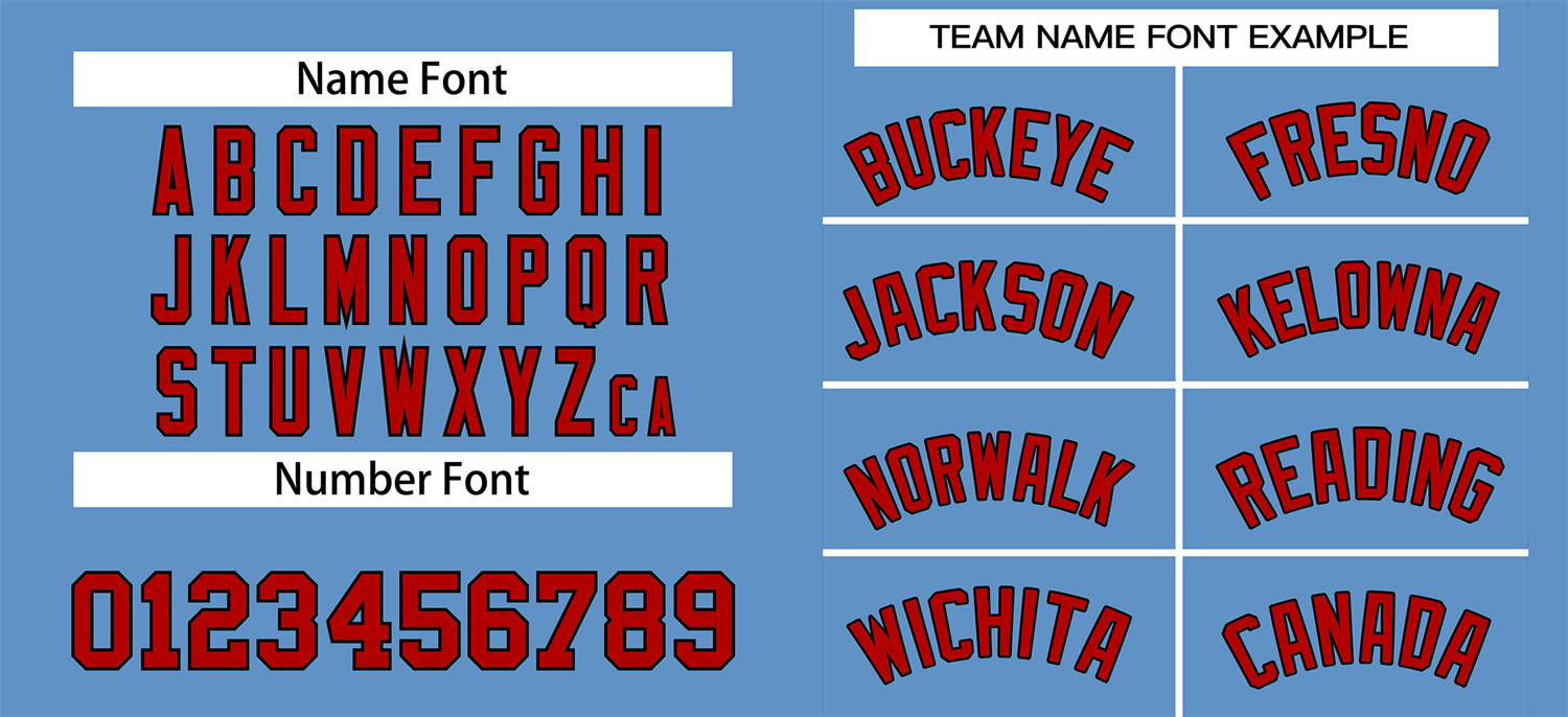 Custom Light Blue Red-Black Classic Style Authentic Baseball Jersey