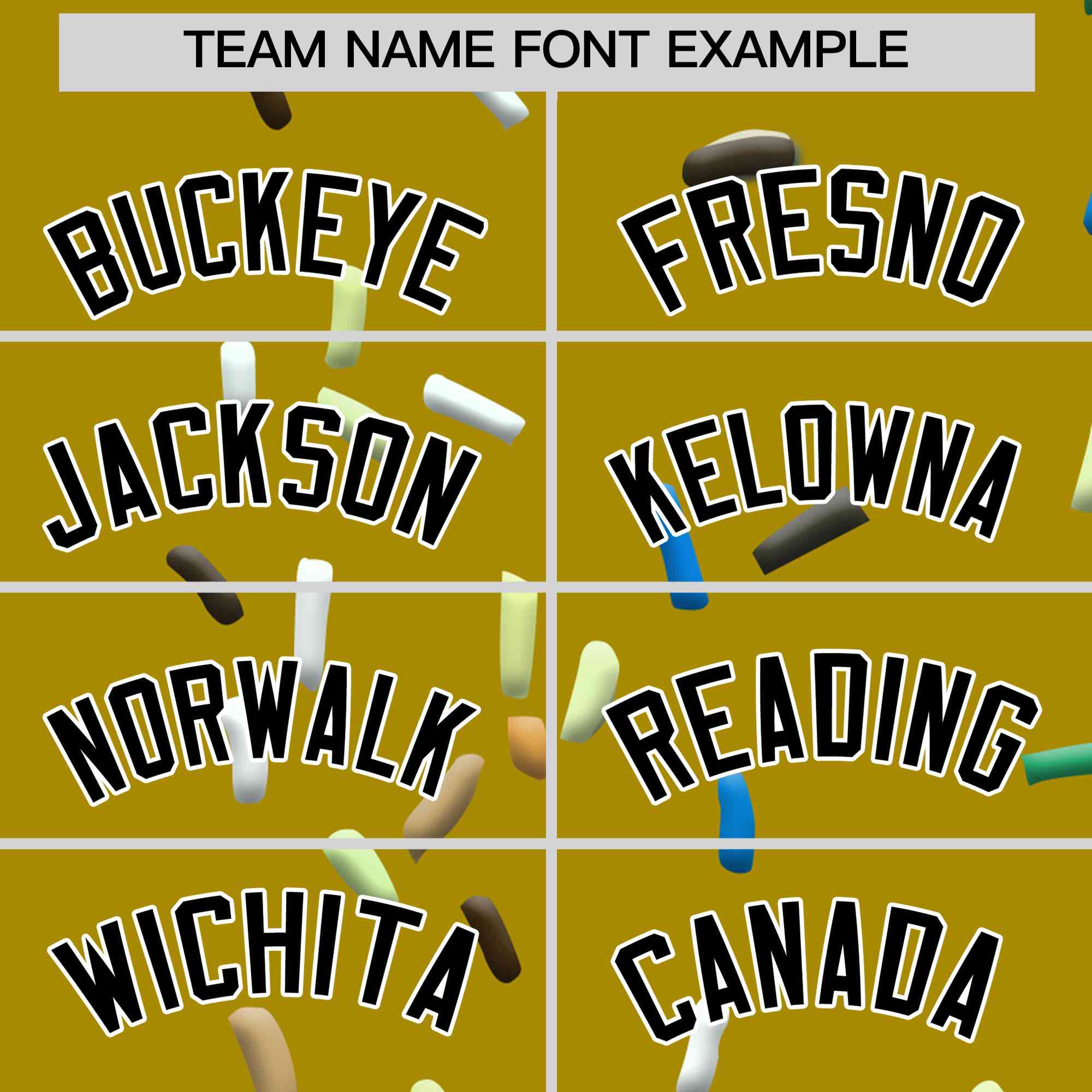 Custom Old Gold Ice Cream Cone Graffiti Pattern Full-Snap Varsity Letterman Jackets