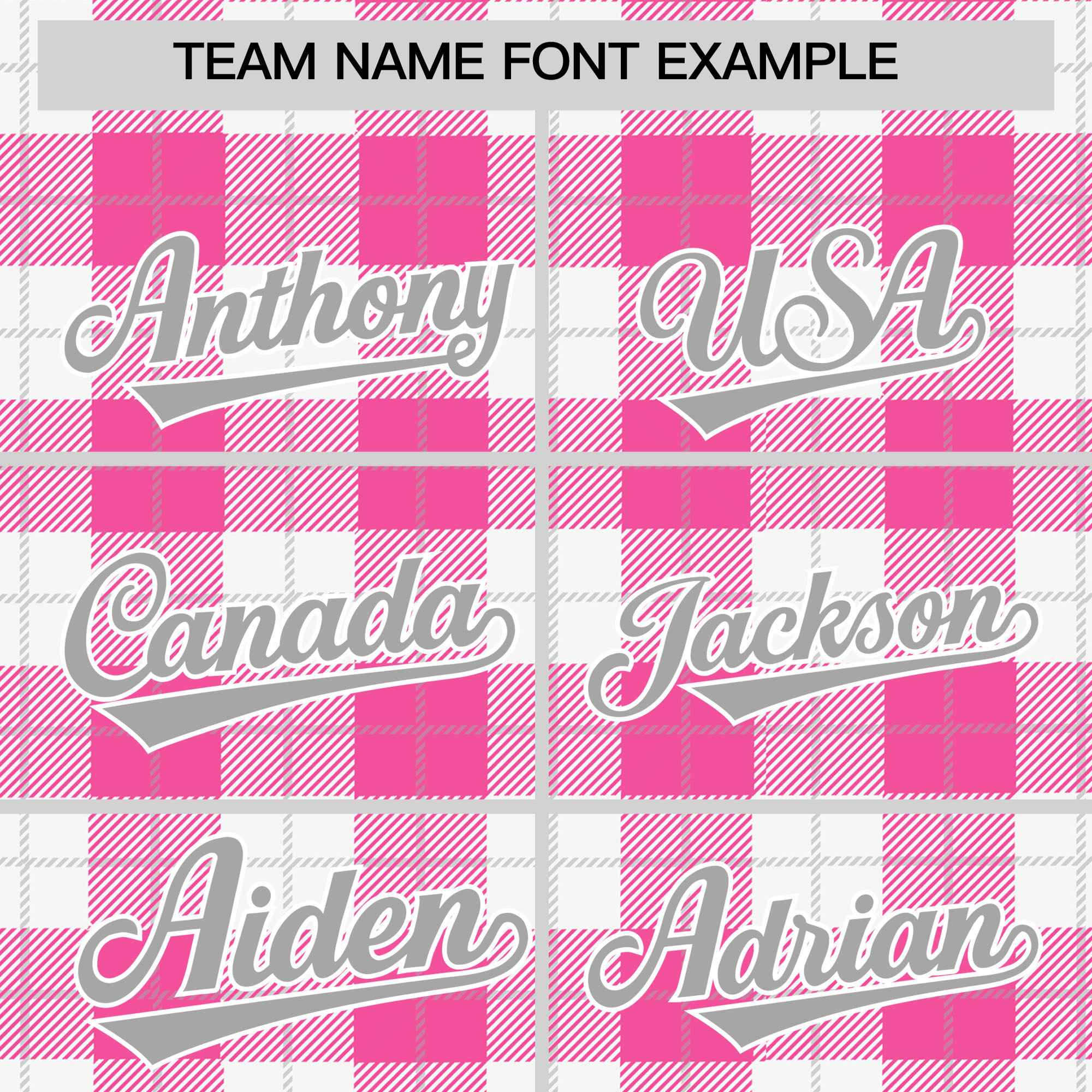 Custom Pink White Varsity Full-Snap Plaid Pattern Letterman Baseball Jacket