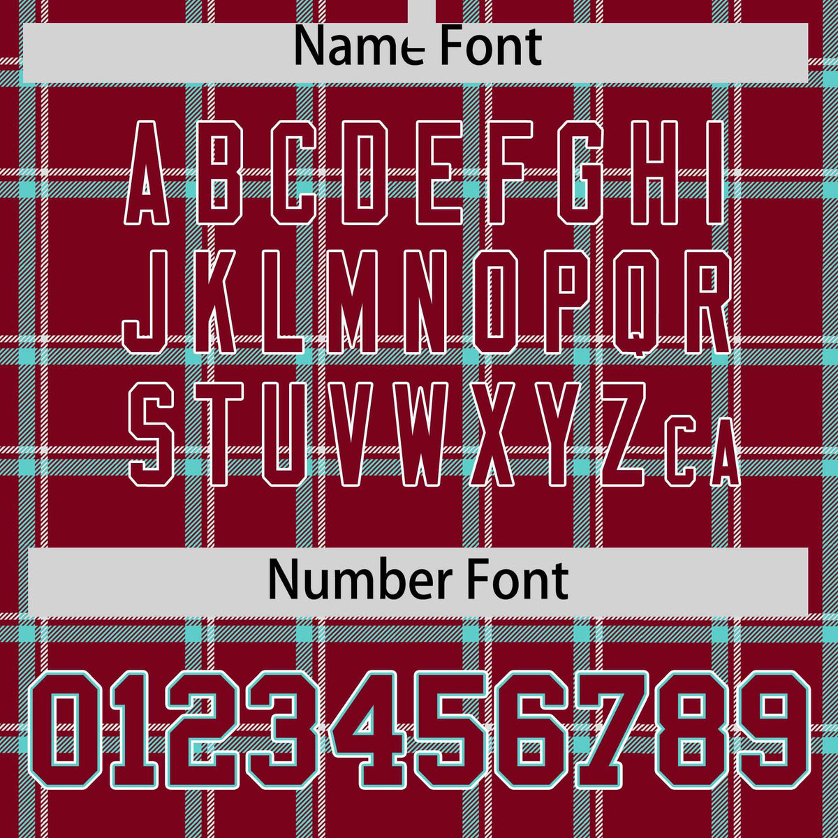 Custom Crimson Varsity Full-Snap Plaid Pattern Letterman Baseball Jacket