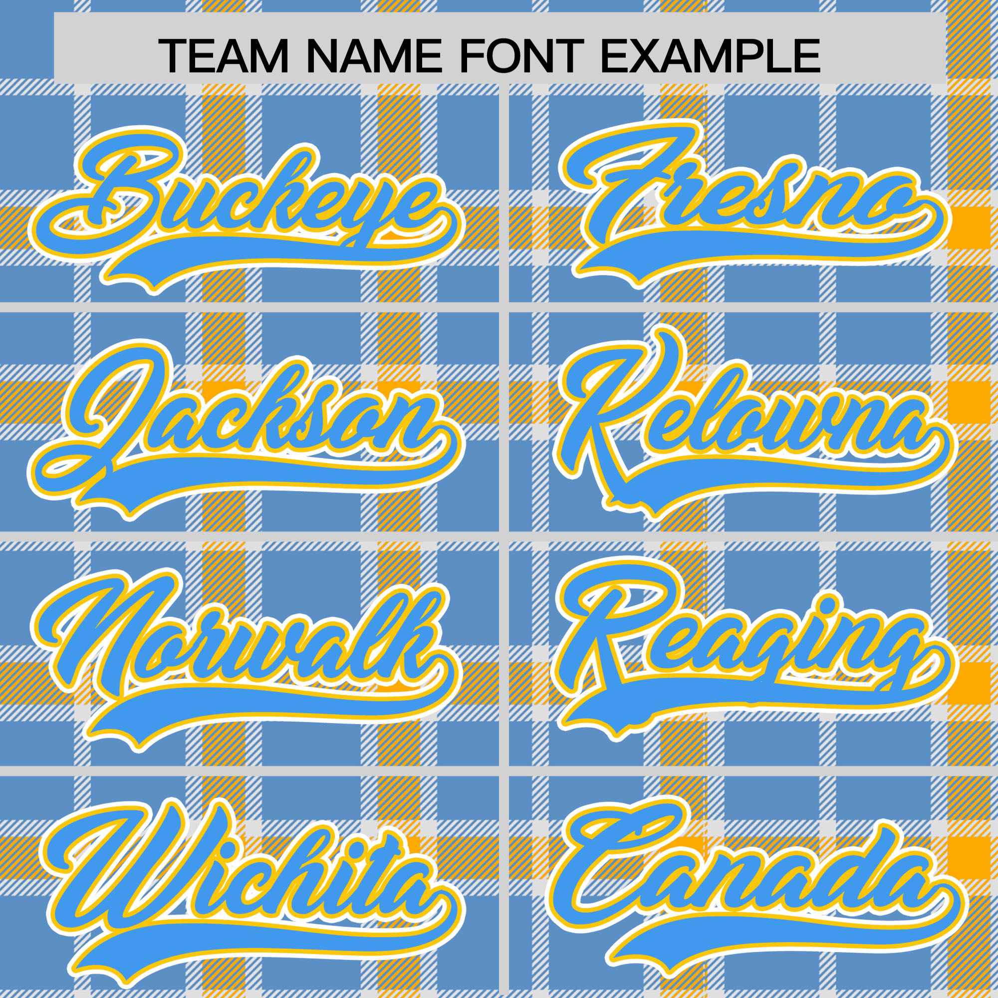 Custom Light Blue Yellow Varsity Full-Snap Plaid Pattern Letterman Baseball Jacket