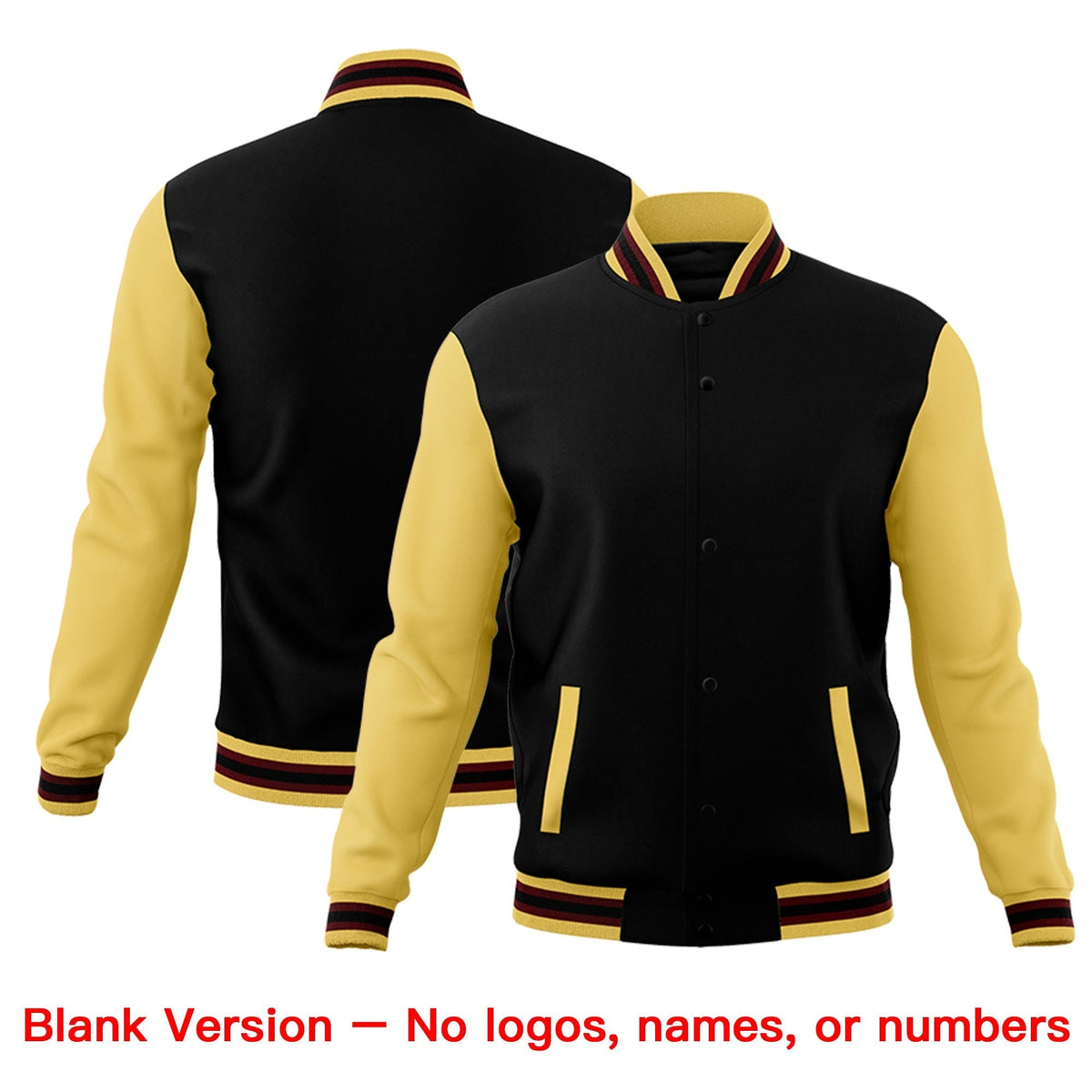 Custom Black Khaki Crimson Raglan Sleeves Classic Style Letterman Cotton Fabric Jacket| KXKSHOP